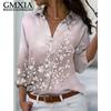 GMXIA 38 Color Women's Fashion Casual Long Sleeve POLO Neck Leisure Blouses & Shirts