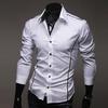Men Shirt Single-breasted Business Formal Slim Autumn Shirt for Work