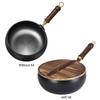 Nonstick Wok with Wooden Handle Iron Wok Uncoated Iron Pan for Indoor and Outdoor Cooking