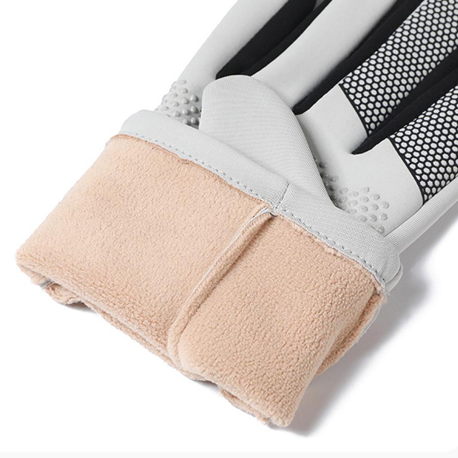 Women's Winter Velvet Warm Outdoor Running Anti Slip Touch Screen Windproof and Warm Mountaineering Rider Gloves for Men