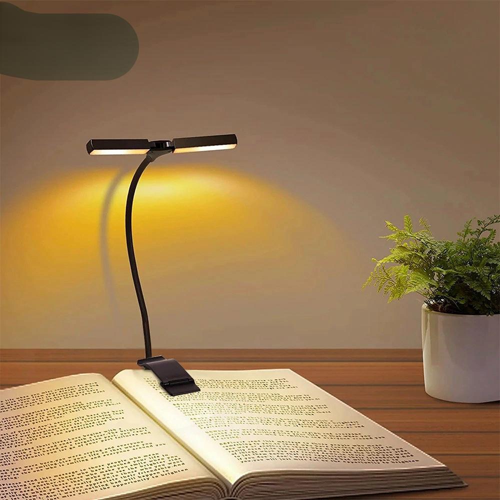 Luce Per Libri Da Lettura Ricaricabile USB - Lampada Portatile Con 3 Tonalità E Luminosità Regolabile, Pieghevole E Leggera (blu)