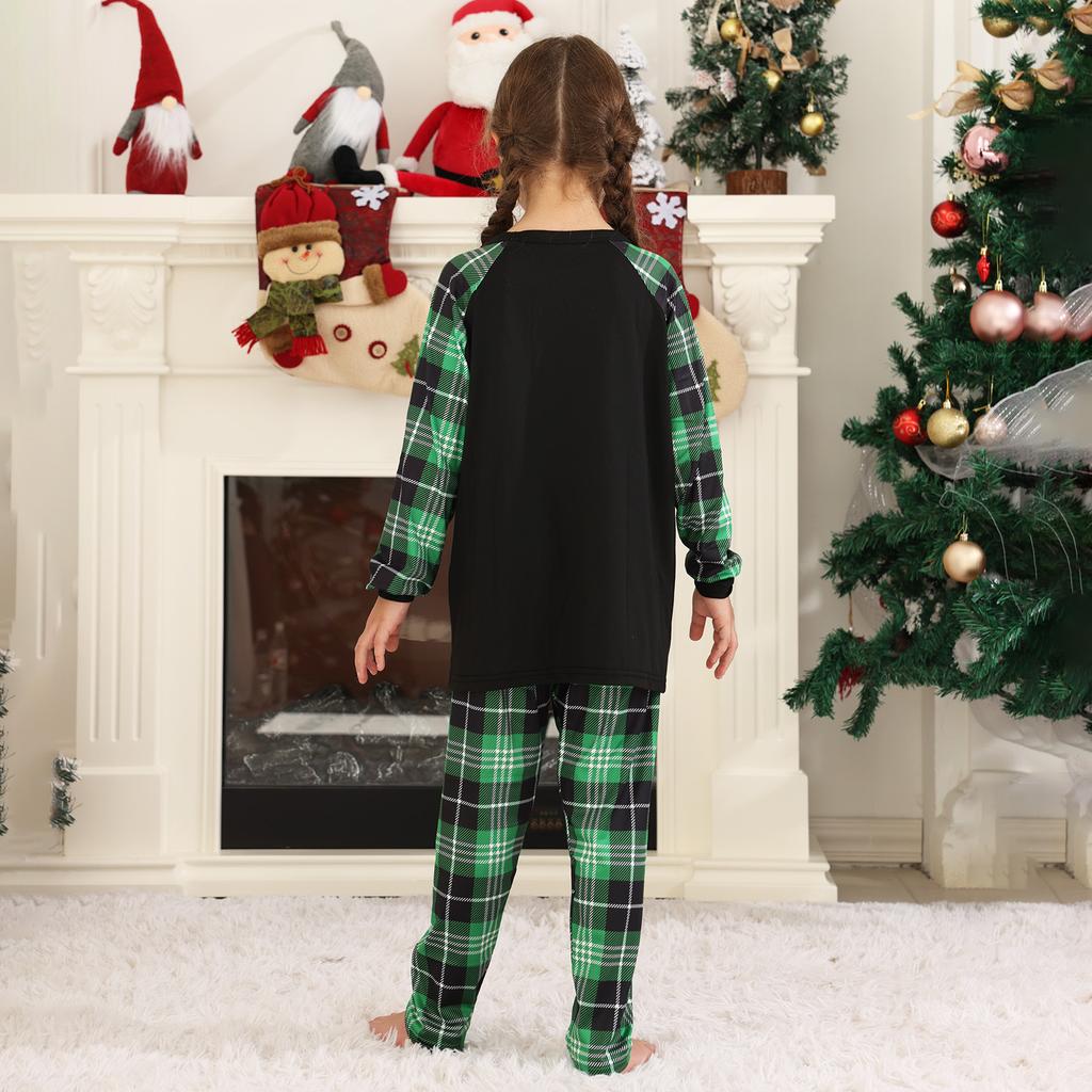 Christmas Family Matching Pajama Set, Neck Long Sleeve and Pants Loungewear Set for Holiday