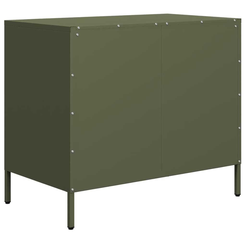 Vidaxl Szafka, Oliwkowa, 68X39X58,5 Cm, Stal Walcowana Na Zimno