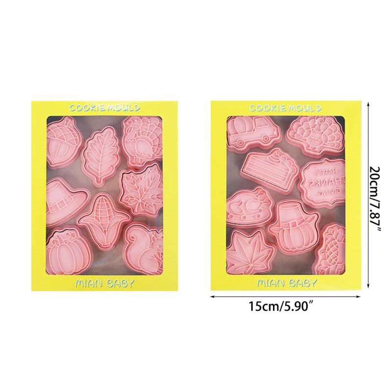 Set of 16 Thanksgiving Themed Cookie Cutters Plastic Material Biscuit Moulds Cookie Cutters Cookie Baking Accessories