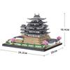Zmart Himeji Castle Bausteinmodell mit Straßenarchitektur-Montage Nanoblock Japanische Burgmontage Architektonische Mini-Burg 2660 Teile
