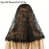 White/Black Catholic Woman Spanish Style Rose Lace Church Veils Head Covering Lace Edge Head Wedding Accessories