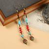 Nepalese Handmade Long Earrings Retro Woven Tibetan Fringed Earrings Female Exotic Style Simple Earrings