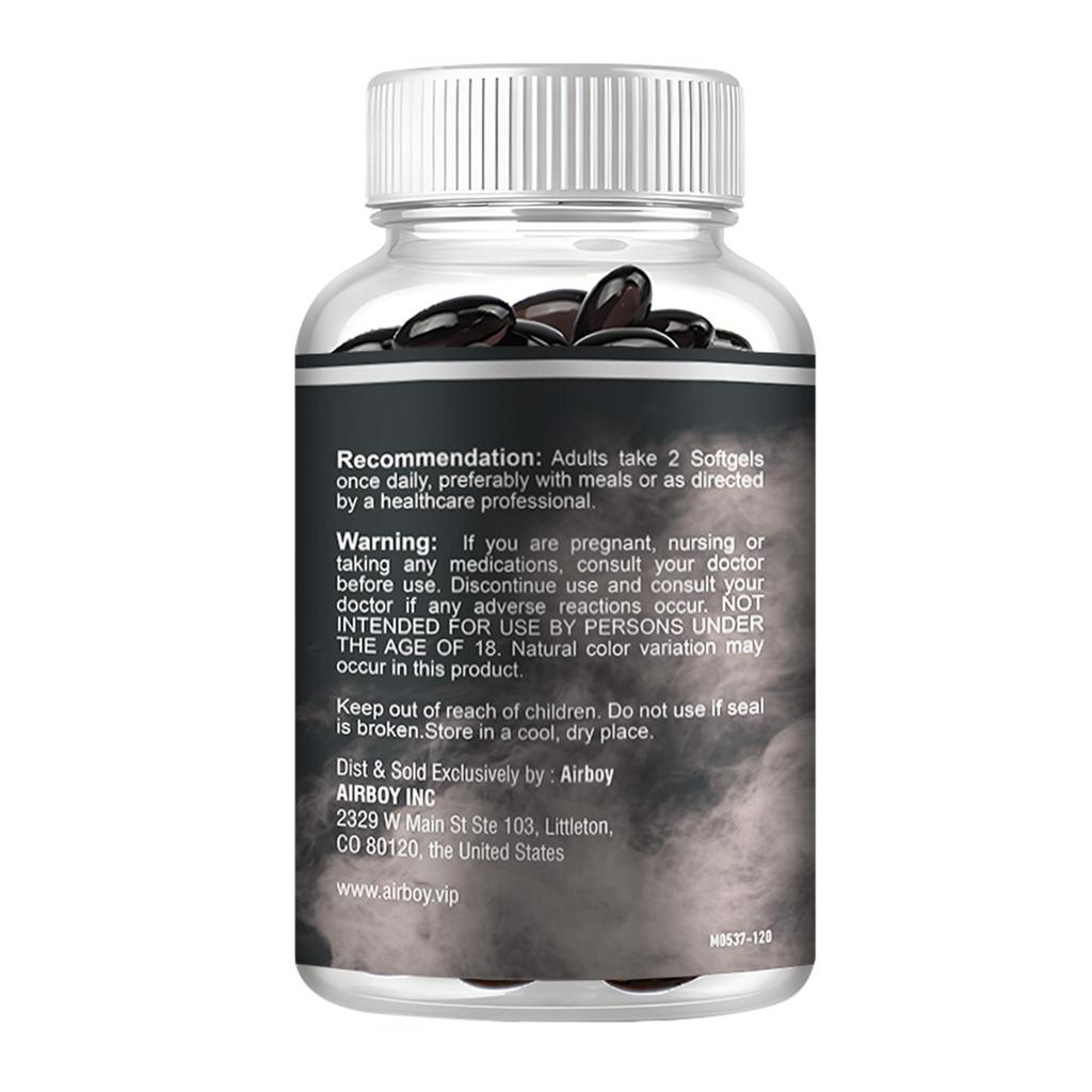 Coconut Shell Activated Charcoal Capsules, 1200mg Per Serving; Soothes the Digestive Tract; Relieves Gas and Bloating; Suitable for Adults.