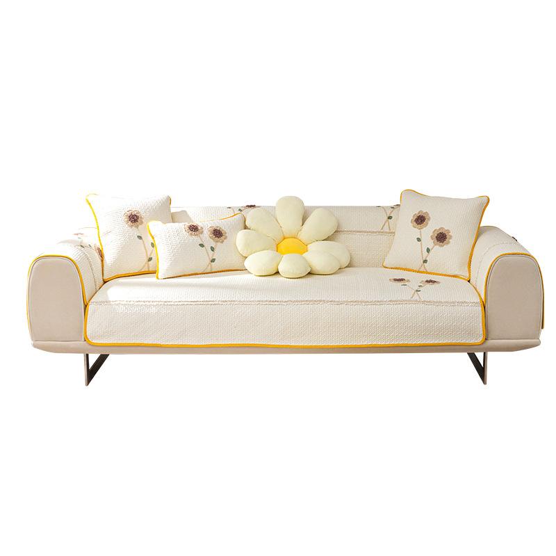 Einfaches Sofakissen aus reiner Baumwolle, pastoral, kleiner, frischer Stoff, süßer nordischer Sofabezug für das Wohnzimmer, Stoff für vier Jahreszeiten, universell, rutschfest