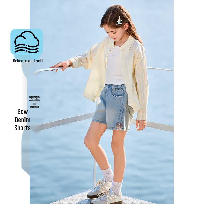 Montagut Girl s Sweet Bow Denim Shorts 150