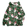 Women's Fashion Casual Long Sleeve Christmas Print Cardigan Coat With Pocket Zipper