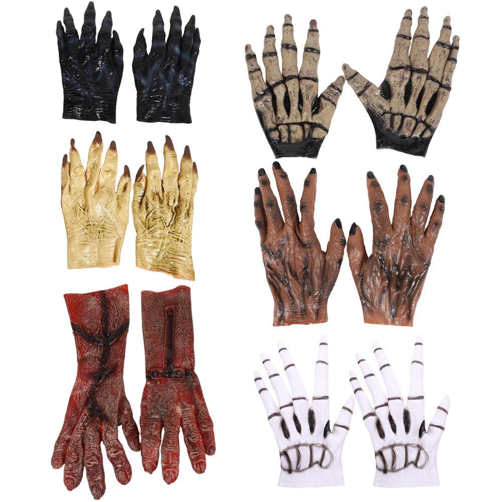 Simulated Werewolf Vinyl Gloves Werewolf Makeup Party Props Prank Halloween Cosplay Gloves  Party