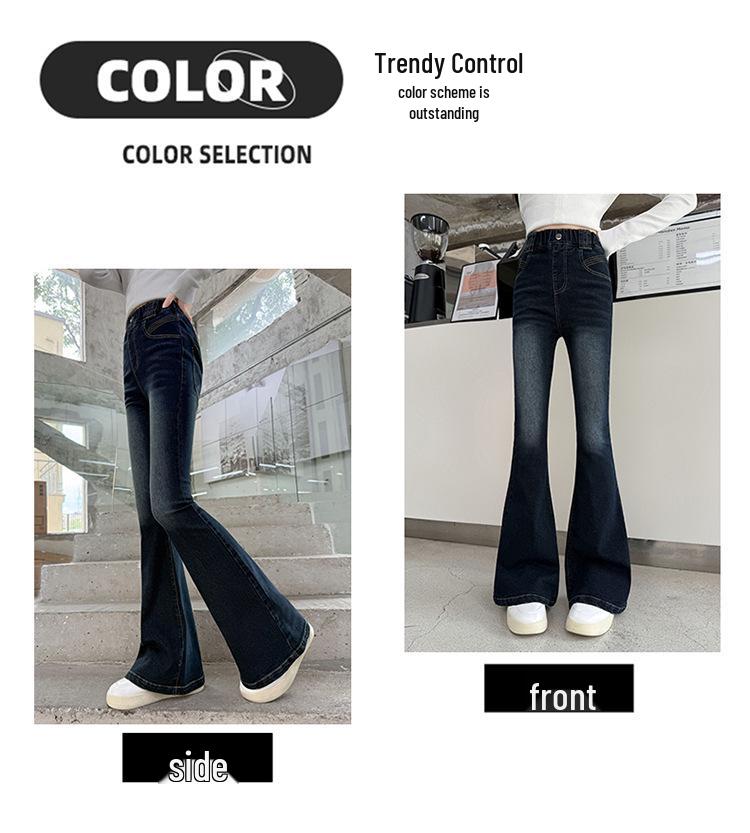 Dívčí přechodové rozšířené podzimní strečové džíny - Dětská móda 2025