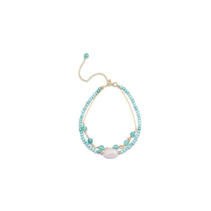 Bracelet - Ekhao - Amazonite - Or jaune 18K - 8,5 mm hauteur - 16 cm longueur