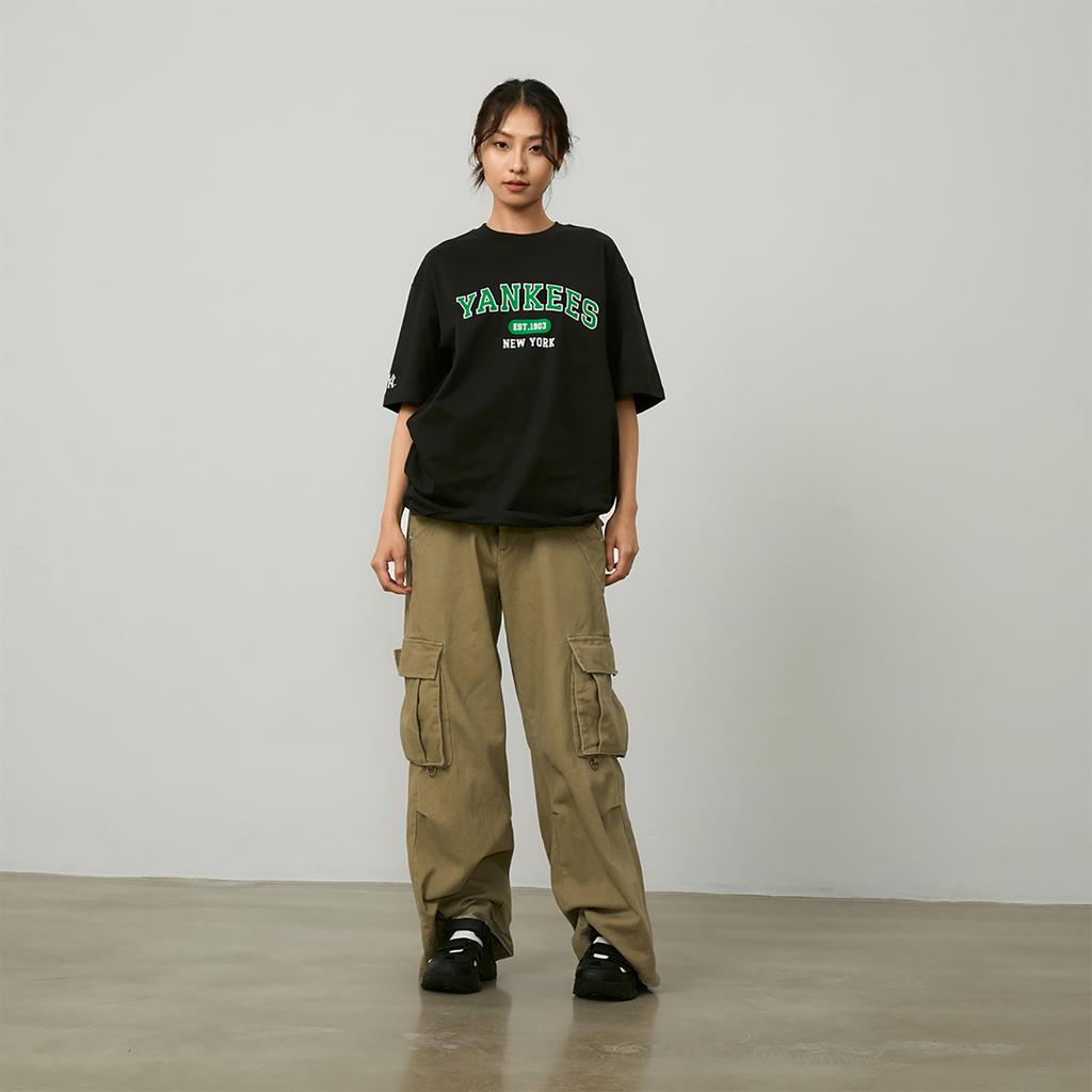 New MLB College Style Series T Shirts Unisex Black 3ATSV0243-50BKS