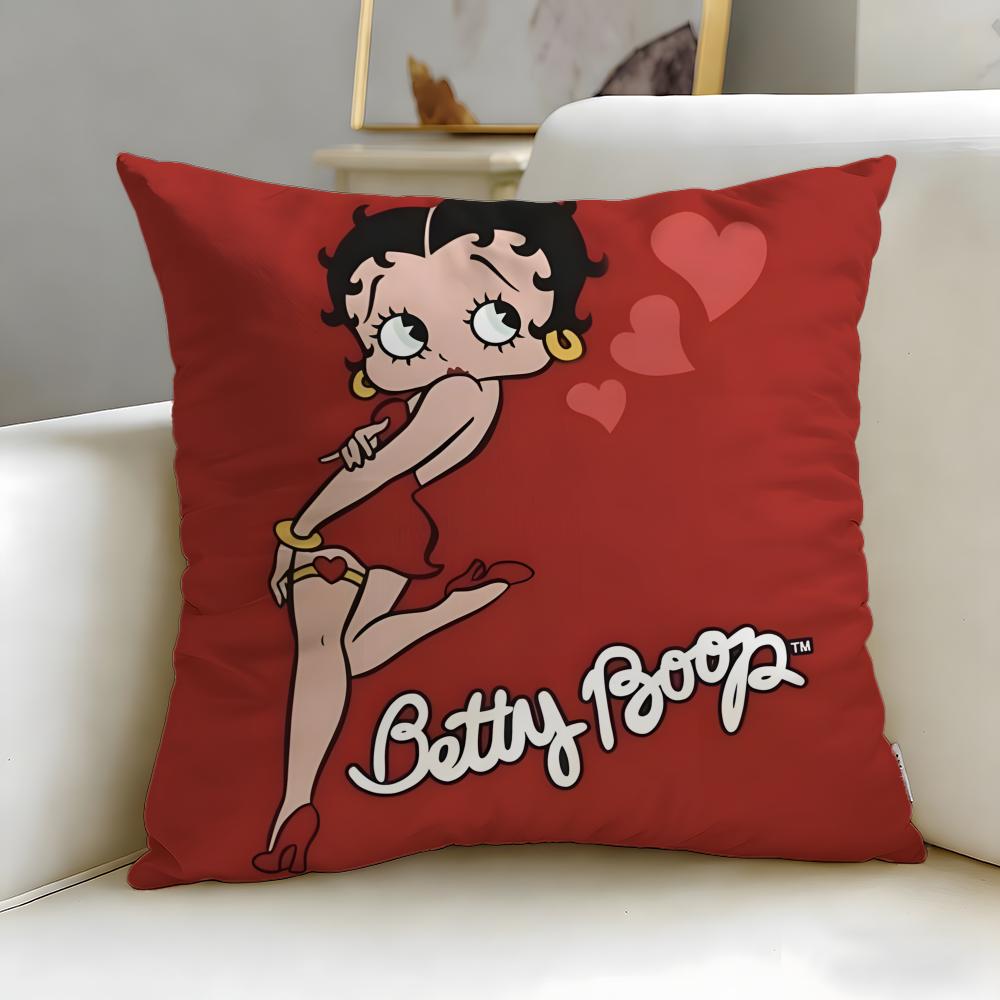 classic cartoon character Betty Boop Cushion Cover Soft EasyWash Pillow Case Versatile for Couch Bed Travel and Office