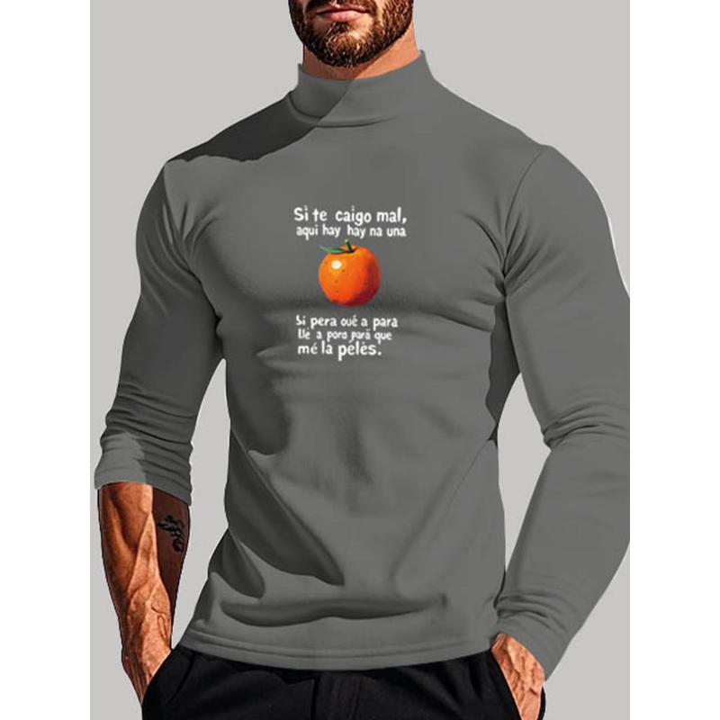Men s Polyester Mock Neck Long Sleeve Top, Moisture-Wicking XXL серый