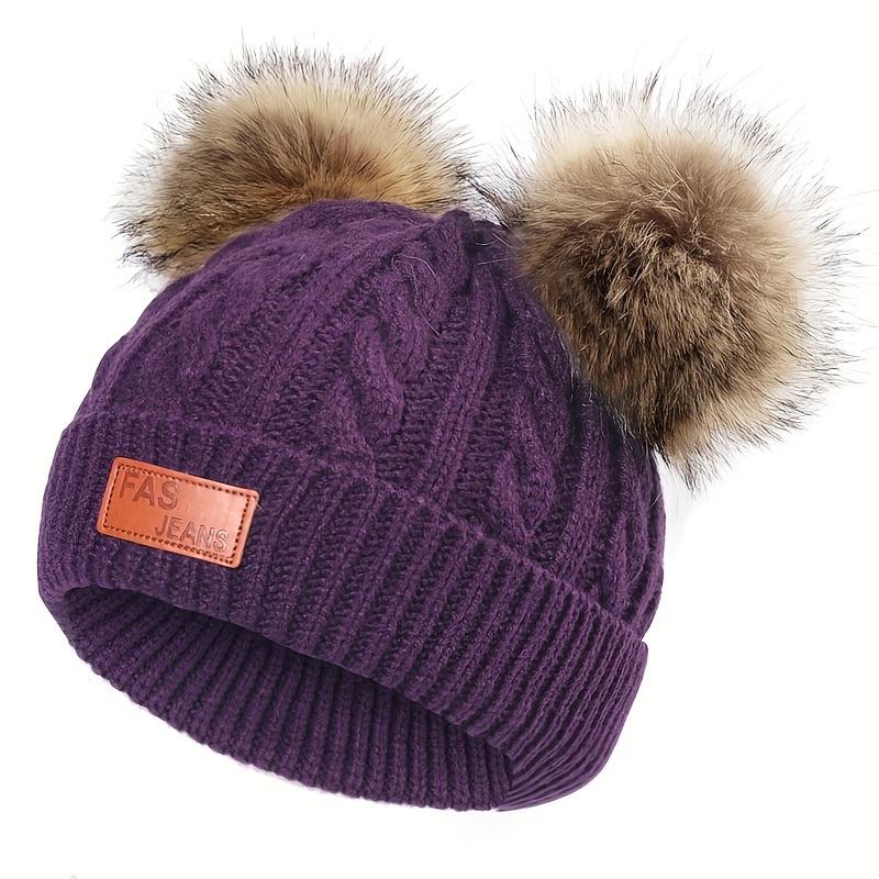 New Kid Hat Children Double Pompom Winter Hat Cute Knitted Hat For Girls Boys Casual Girls Hat Baby Beanie Cap