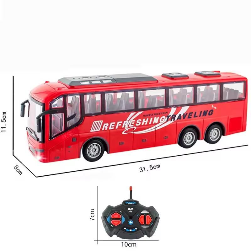 

1/30 4Ch Rc Car Remote Control Bus with Light Tour Bus Wireless Model 27Mhz Radio Controlled Vehicle Toys Kids Xmas Newyear Gift красный