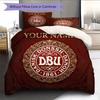 Custom Name,Denmark National Football Team Pattern Bedding Home Decoration Birthday Gift ( 1 duvet cover + 2 pillowcase, without core),fan merchandise