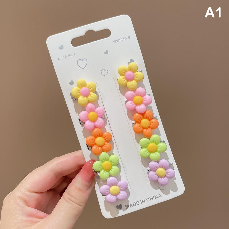 

10 шт. Дитяча маленька акрилова заколка для волосся Дівчина Мила літня дитина Міні шпилька Кольоровий зажим для дітей Головний убір Затискач для чубчика зі зламаним волоссям A1