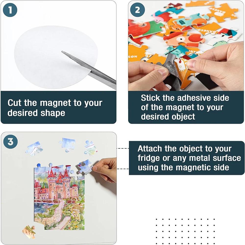 50-100PCS Magnet Stickers Self-adhesive Round Rubber Backed Soft Magnetic Sheets Chalkboard Teaching Stickers Diy Crafts Decors