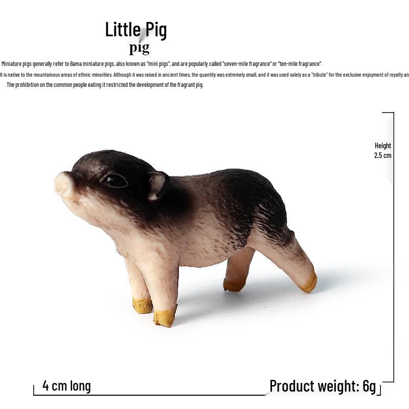 Children s Pig Model Toy Set - Big White Mother Pig & Small Black Pig Figures