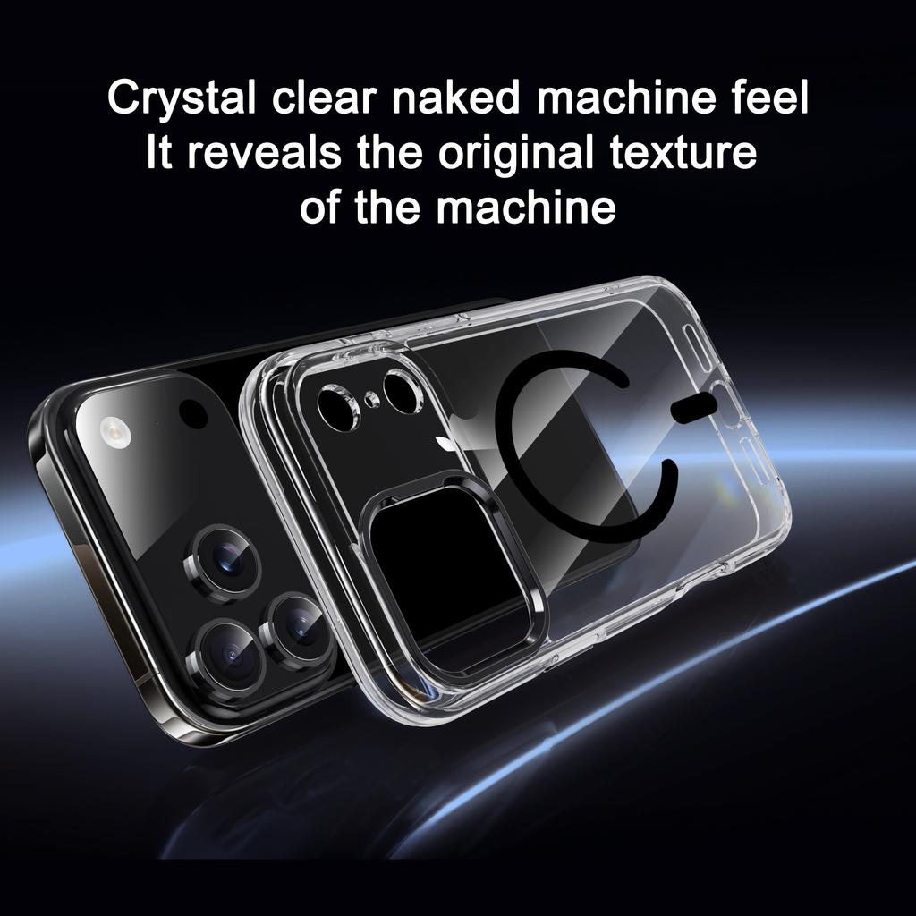 IPAKY For iPhone 17 Pro Max Clear Case Compatible with MagSafe Shockproof TPU+PC Phone Back Cover