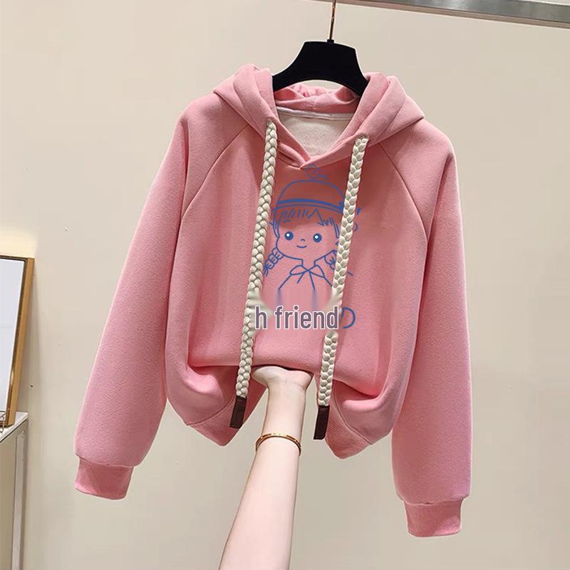 Women's Fleece-Lined Hooded Sweatshirt - New 2024 Petite Winter Dopamine Style