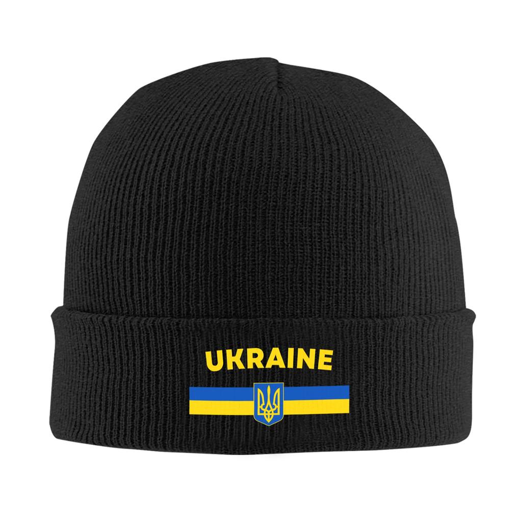 Ukrainian Flag Beanie Hats Knit Hat Unisex Women YK Cool Head Wrap Caps Autumn Hippie Design Bonnet Hats