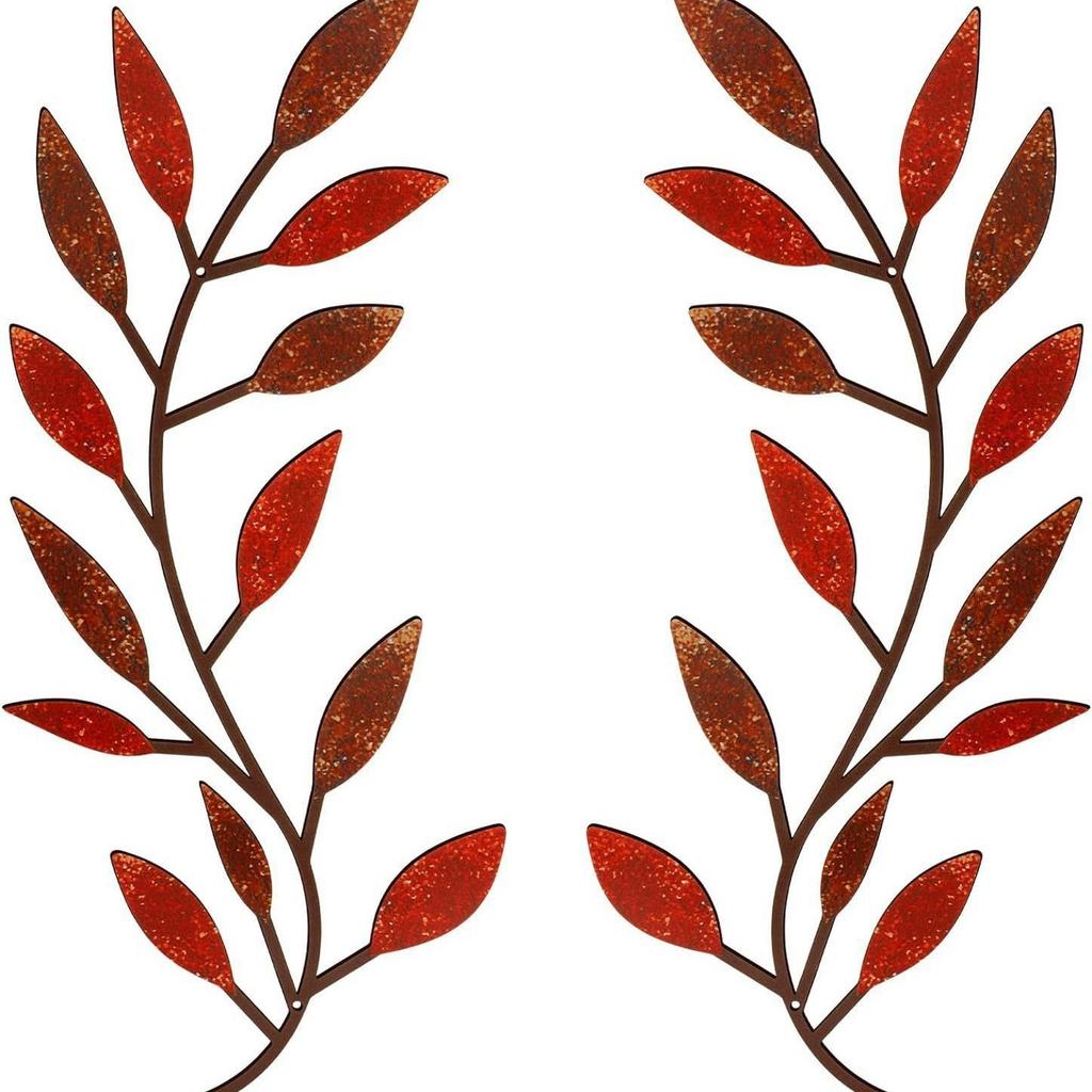 3P 2 Metalowy Liść Ściana Dekoracyjna Sztuka Ścienna Kute Żelazo Metal Niezależne Części Wewnętrzne Salon Rękodzieło Dekoracja