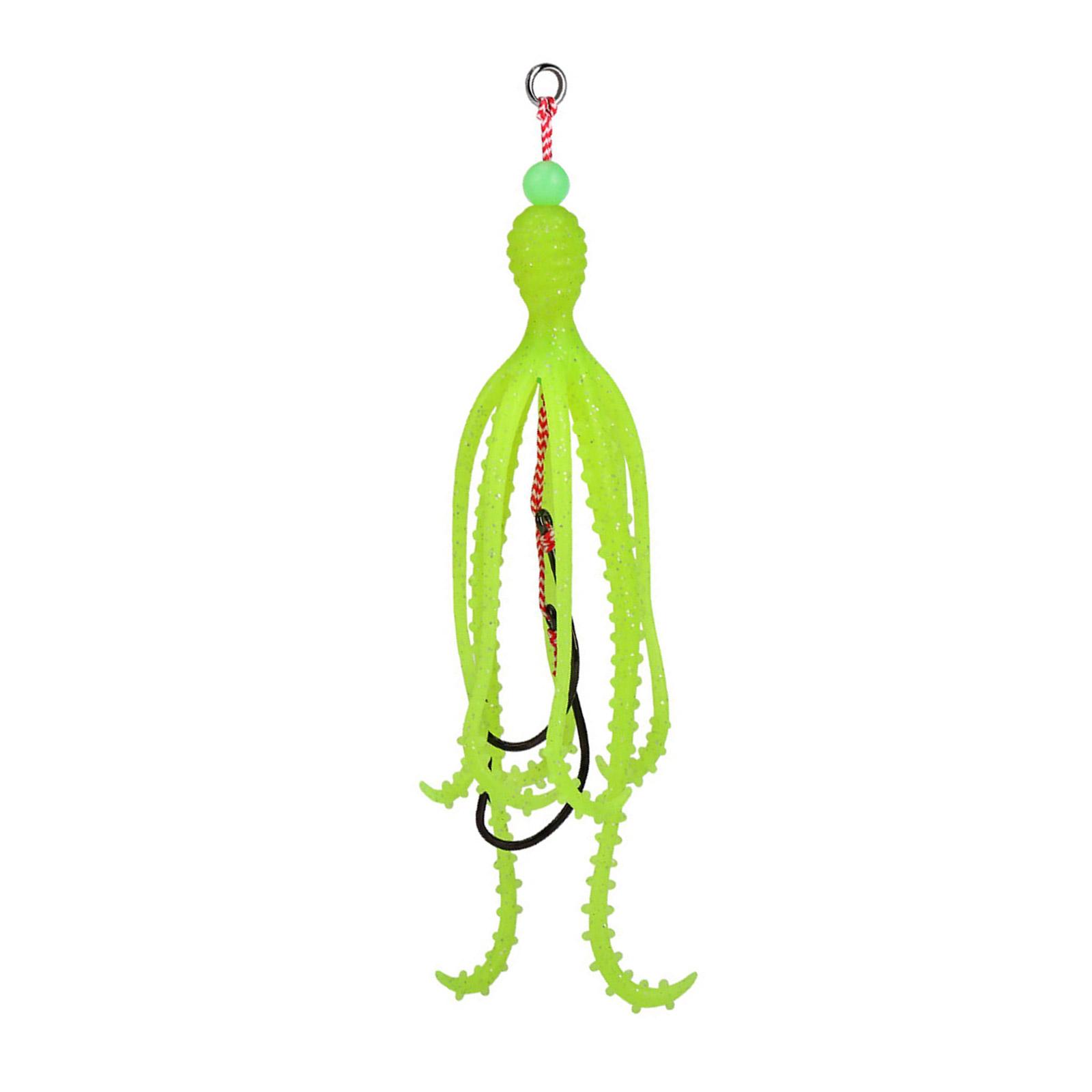 

Squid Skrit Lure 15cm 10g Sea Fishing Octopus Skirt Soft Lures with Double Barbed Hooks Artificial Bait for Bass Tuna