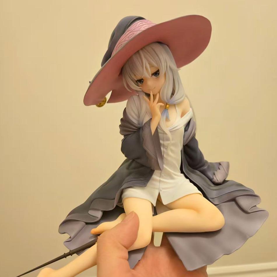 Elaina Figure 10Cm Scale The Journey Of Elaina Anime Statue Ashen Witch Elaina Sitting Pvc Figure Seller For Collection Gift