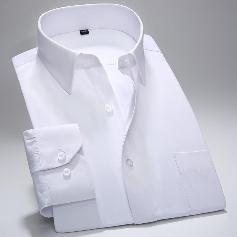 S~7xl Μεγάλα ανδρικά επίσημα πουκάμισα με μακρύ μανίκι κανονική εφαρμογή για επαγγελματικό πάρτι