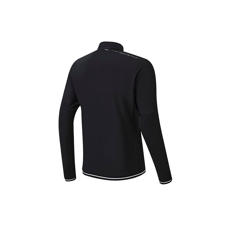FILA Athletics Golf Outdoor Sports Logo Solid Color Knitted Long Sleeve Jacket Men jackets Deep-Black A11M235502F-BK