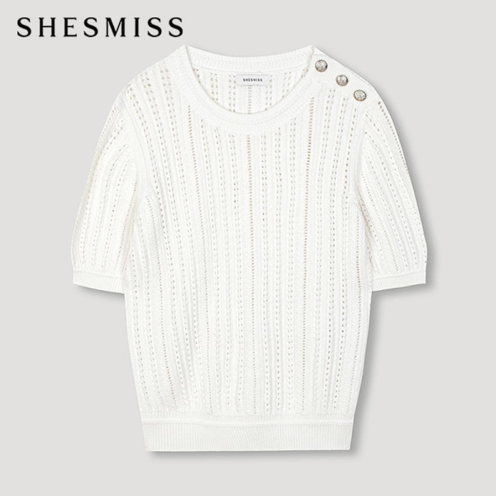 

She S miSS Button Point Punching Knit Top SSkpon21130 Ow off-white/55