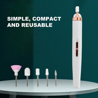 Yousheng 1 Set Elektrischer Nagelfräser Hohe Geschwindigkeit Kompakte Größe Wiederaufladbar Geräuscharm Entfernt Tote Haut Mini Elektrische Nagelpoliermaschine mit Aufsätzen