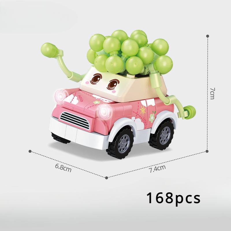 Block Flower Valentine's Day Multi -meat Potted Plastic Plasma Decoration Puzzle Assembly Building Block Toys
