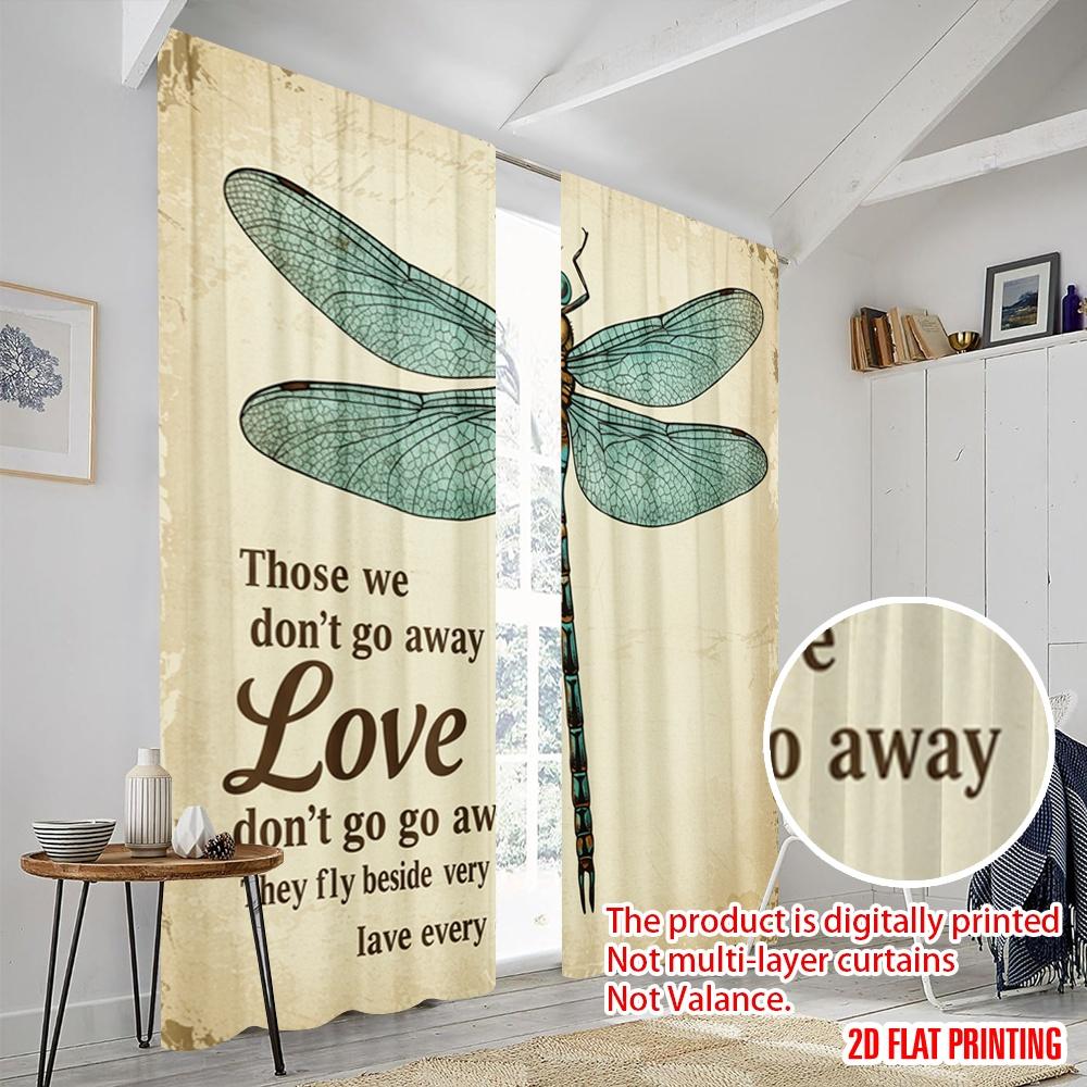 2 Stück 2D Flachdruck Vorhänge Libelle Liebe Fliegen Daneben Polyester Ohne Strom Alle Jahreszeiten Party- & Feiertagsdeko Perfekt