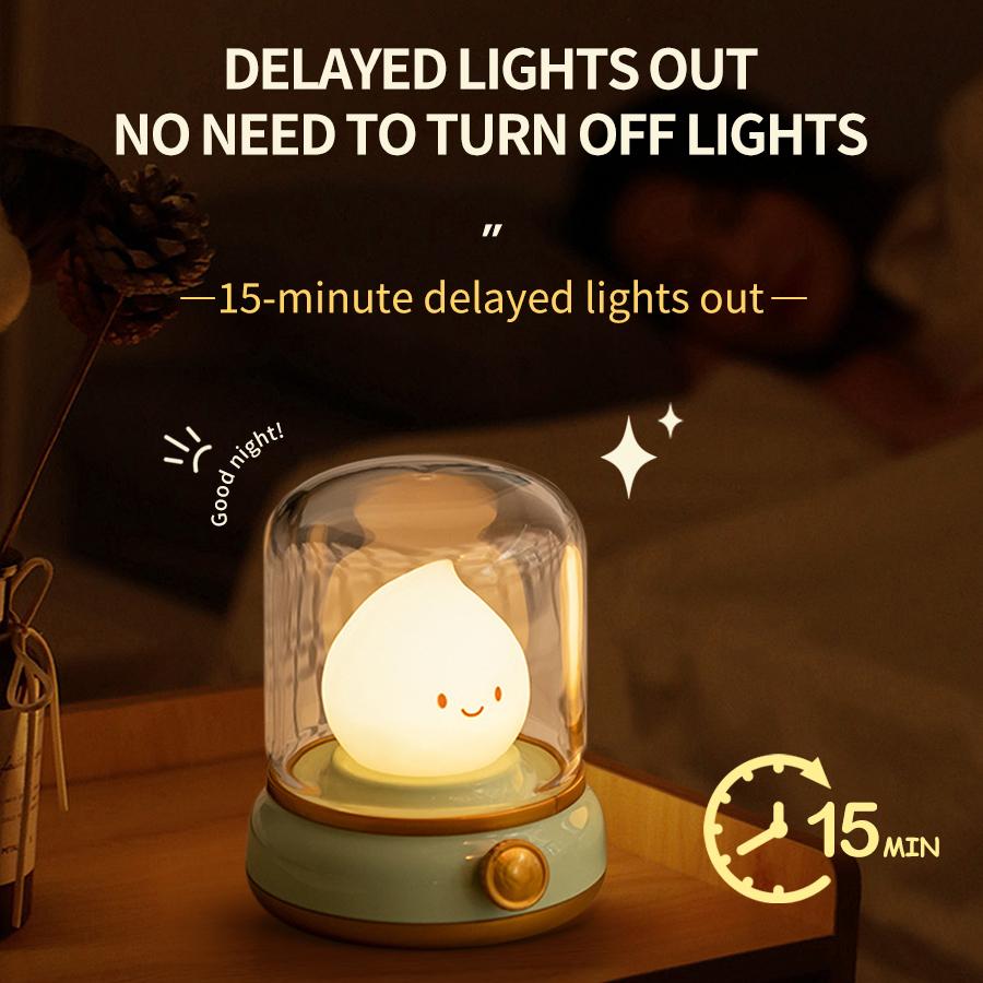 LED Kerosene Night Light Cute Flameless Candle Light with Two Modes USB Rechargeable Dimmable Camping Light For Bedroom Decor