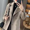Women's Loose Woolen Coat for Autumn/Winter 2025 - Short, Small Size, Trendy Suit Collar Outerwear
