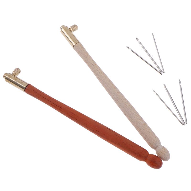 خطاف إبر التطريز الفرنسي مع 3 إبر أداة تطريز بالخرز اللامع