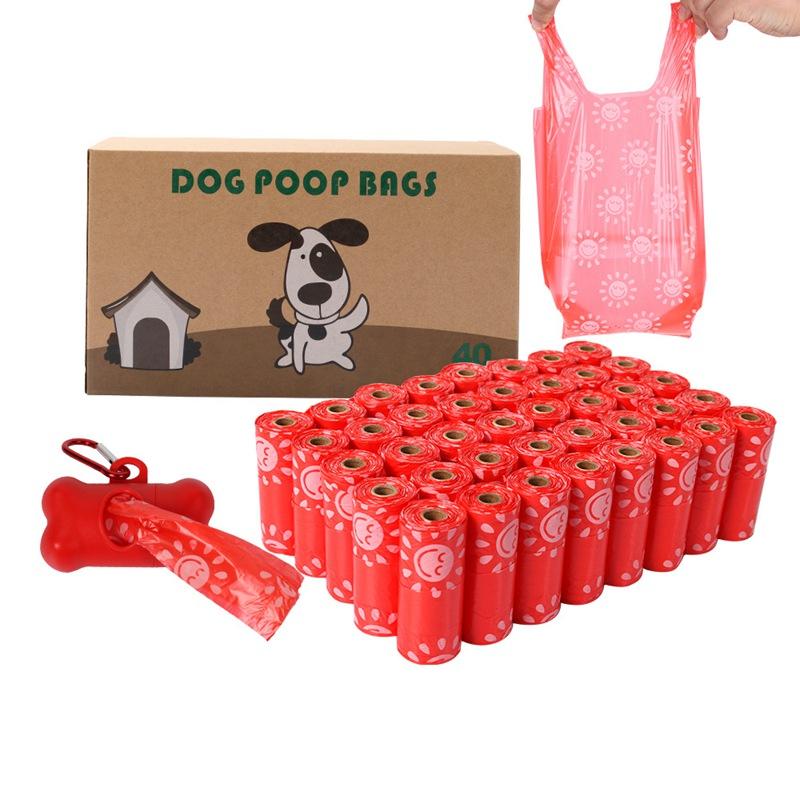 4-40 Rolls Biodegradable Pet Garbage Bag Compostable Vest Style Cat Dog Poop Trash Bags Outdoor Pets Eco-Friendly Poop Bags