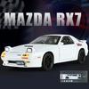 1/24 Mazda RX7 Initial D Racing Toy Car JDM Model 1:24 Diecast Meatl Vehicle Miniature Sound Light Collection Gift for Boy Kid