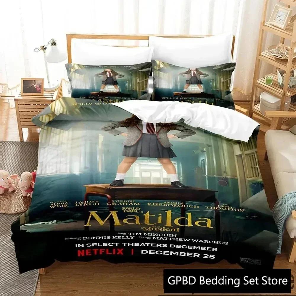 

3D Print Matilda The Musical Comfortable Duvet Quilt Cover Pillowcase Bedding Set Children Bedroom Decoration Home Textile 70x133cm 2pcs
