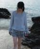 ROSEFRANTZ Boatneck Sheer Basic Knit [Sky Blue]
