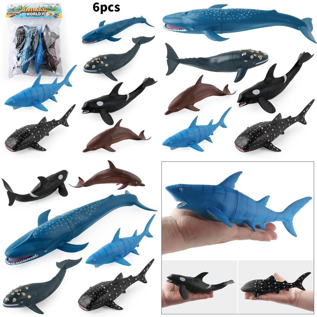 Conjunto de Modelos de Animais Marinhos para Crianças Com Réplicas de Plástico Para Brincadeira Educacional