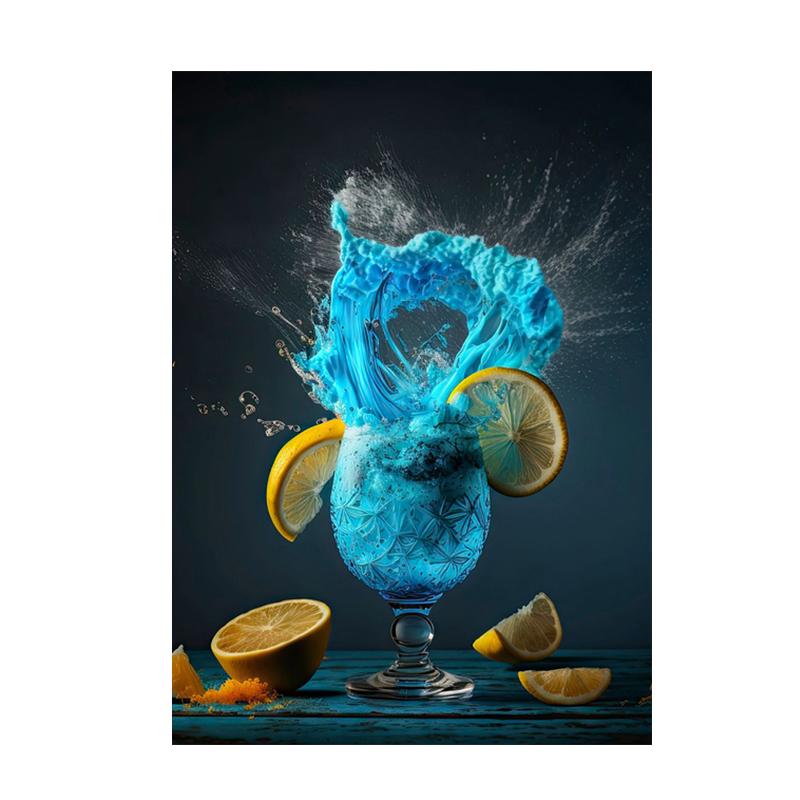 Abstract Colorful Cocktail Exploration Rendered Posters Prints Bar Painting Wall Art Pictures for Restaurant Drinking Room Decor