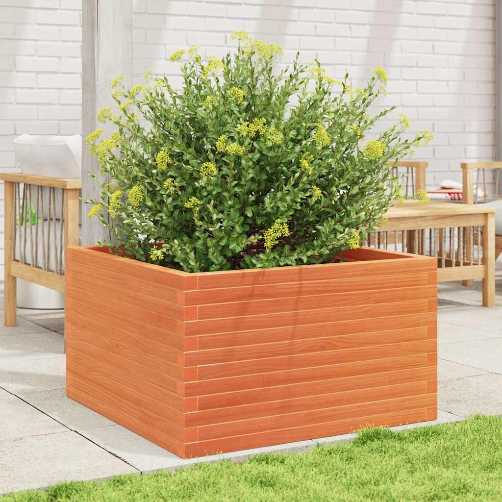 Plant Pot Wax Brown 80 X 80 X 46 Cm Solid Pine Wood