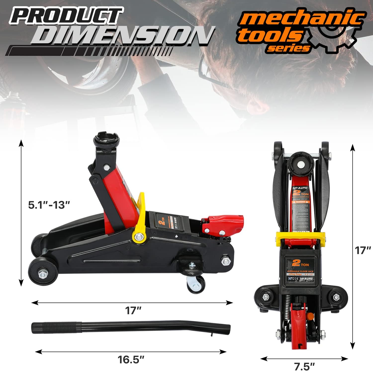 

2 Ton Hydraulic Car Lift Jack with Storage Case, Red, Fast Garage Floor Jack United States